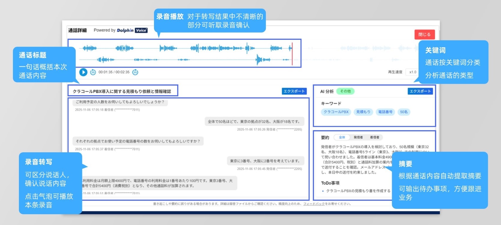 基于DolphinVoice高精度的语音识别&说话人区分&大模型摘要技术实现
